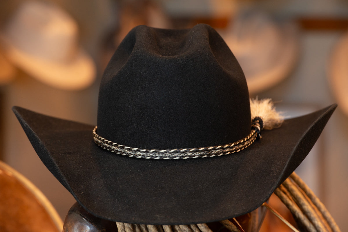 Black Sloped Cattlemans Hat (Size 7 3/8+)
