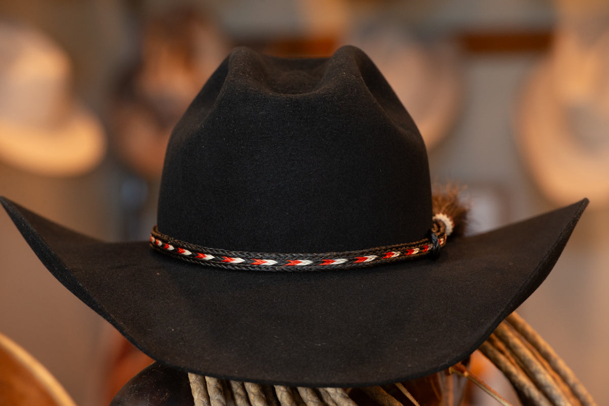 Black Sloped Cattlemans Hat (Size 6 7/8+, 7-)