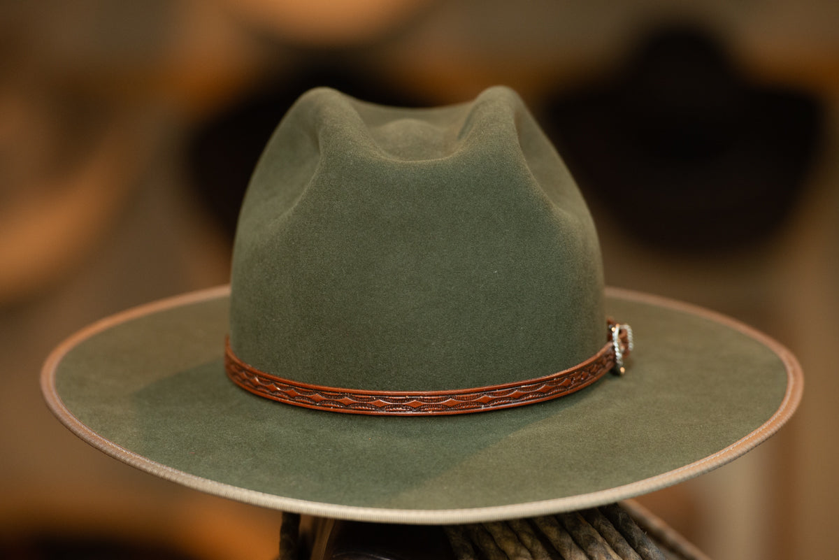 Moss Green Pinch Town Hat Dress Weight (Size 7 1/2)