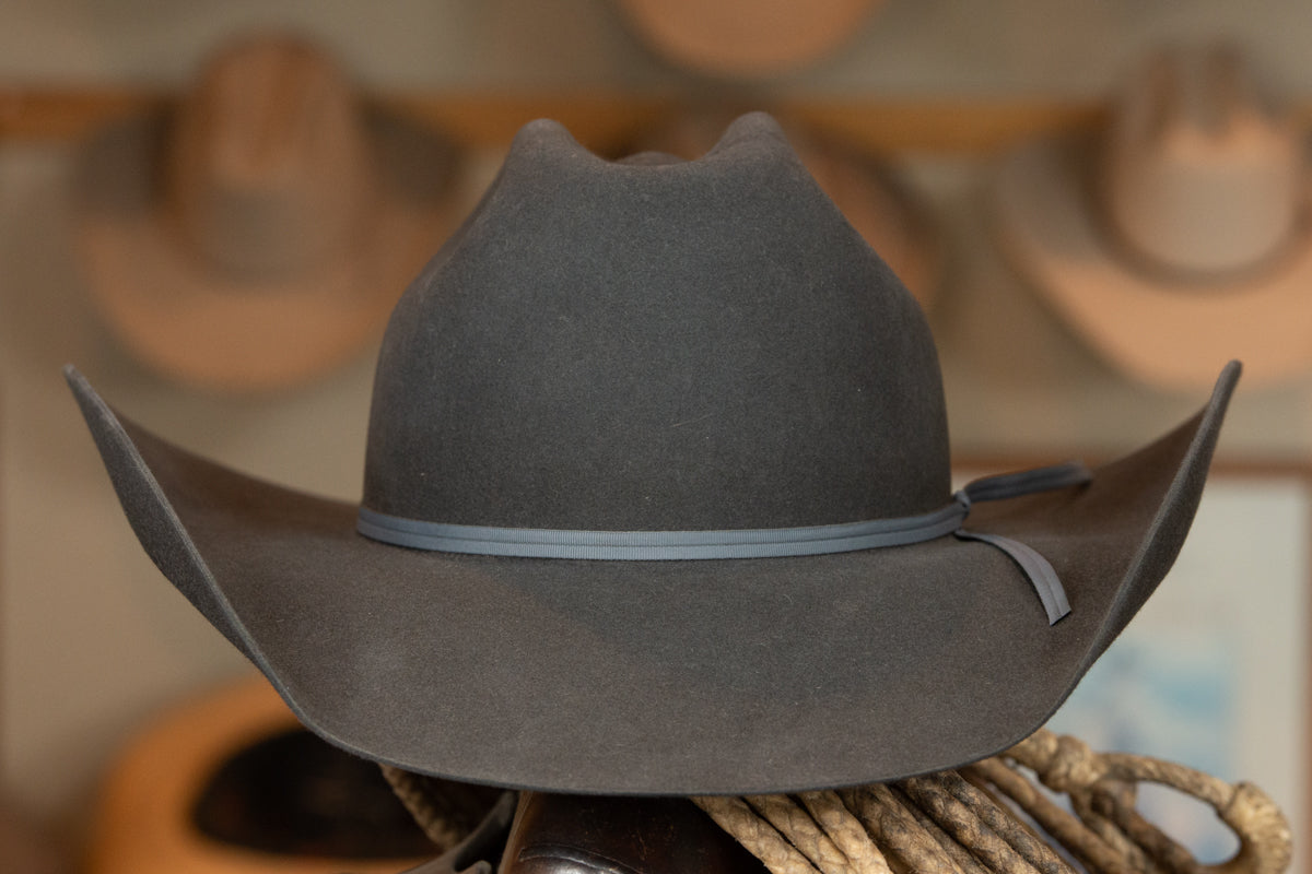 100% Beaver Charcoal Black Cattleman's Hat (Size 7 3/8+)