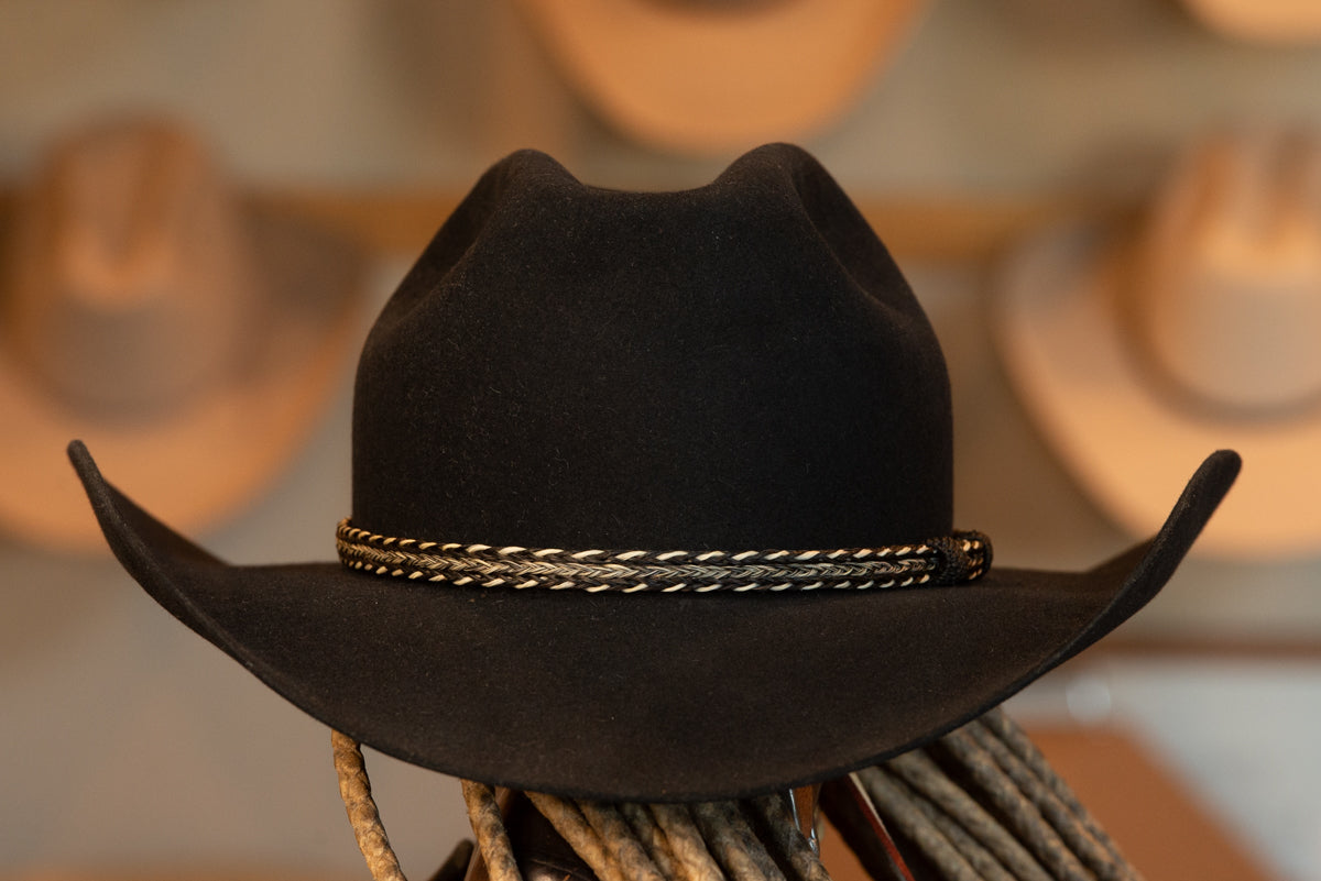 Black Wide Pinch Style Hat (Size 7 3/4)