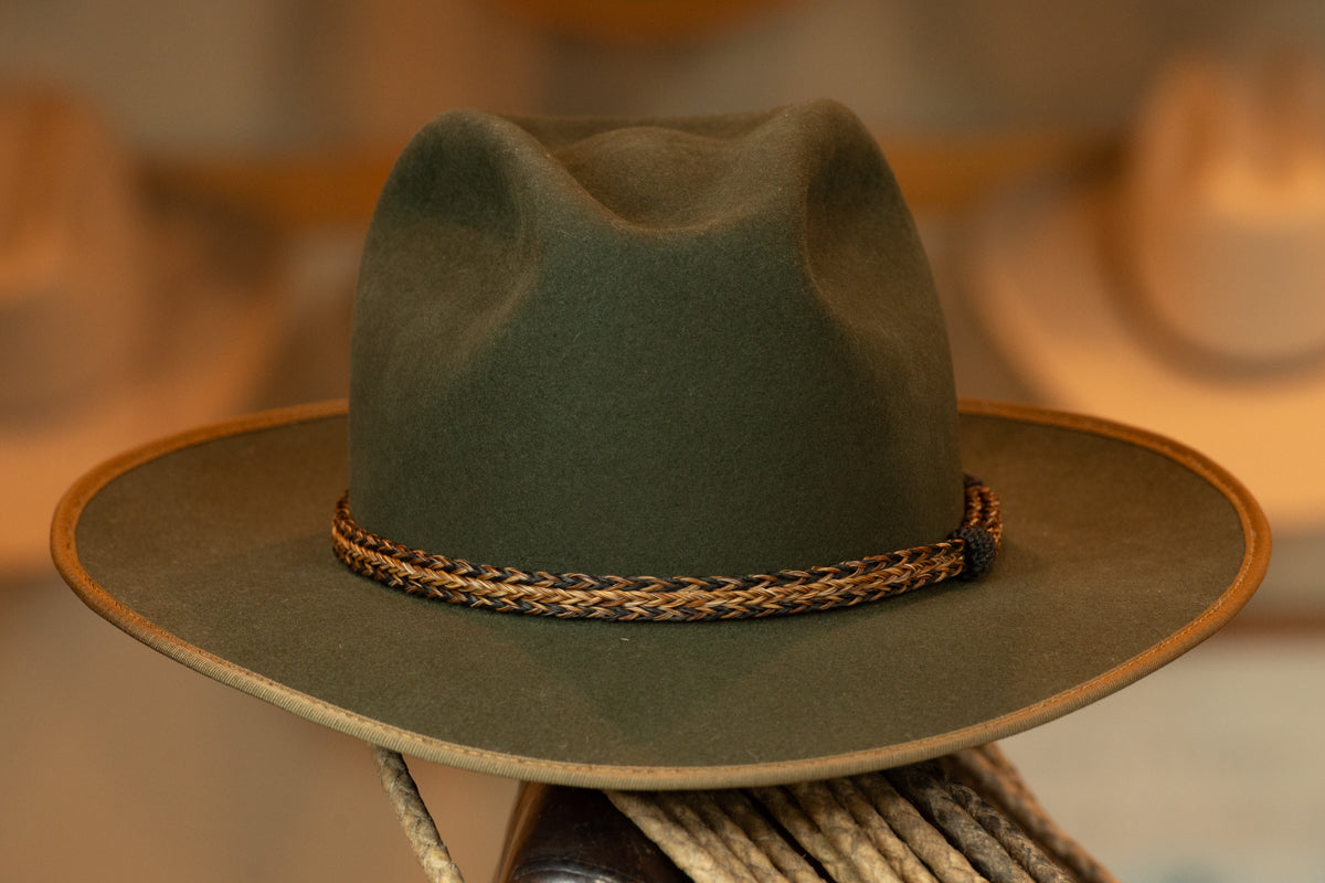 Moss Green Pinch Style Hat (Size 7 1/4)