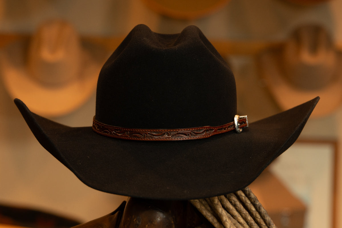 20X Premium Beaver Black Cattleman's Cowboy Hat (Size 7 3/8 )