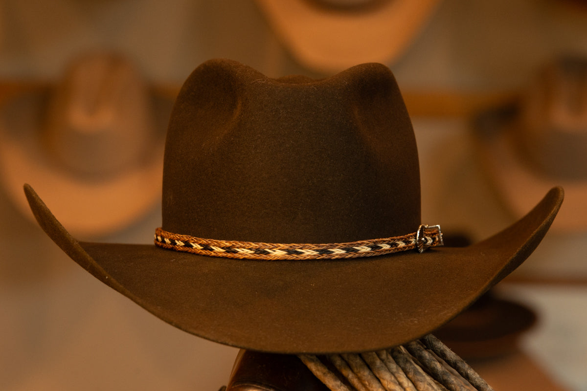 50X Beaver Dark Brown Pinch Cowboy Hat (Size 7 3/8)