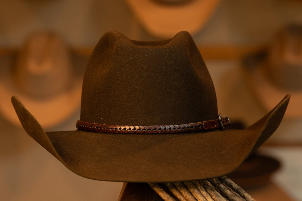 50X Beaver Dark Brown Wide Pinch Cowboy Hat (Size 7 1/4)