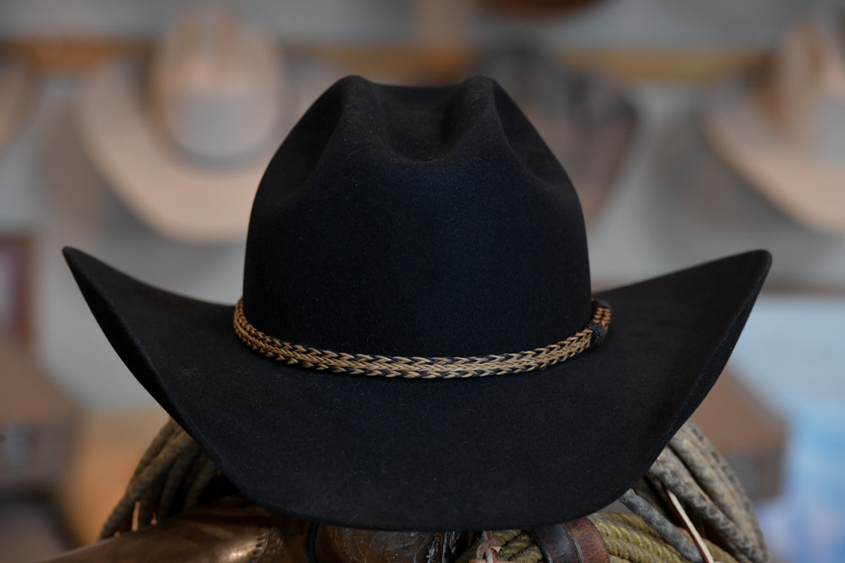 Black Sloped Cattlemans Hat (Size 7 1/2)
