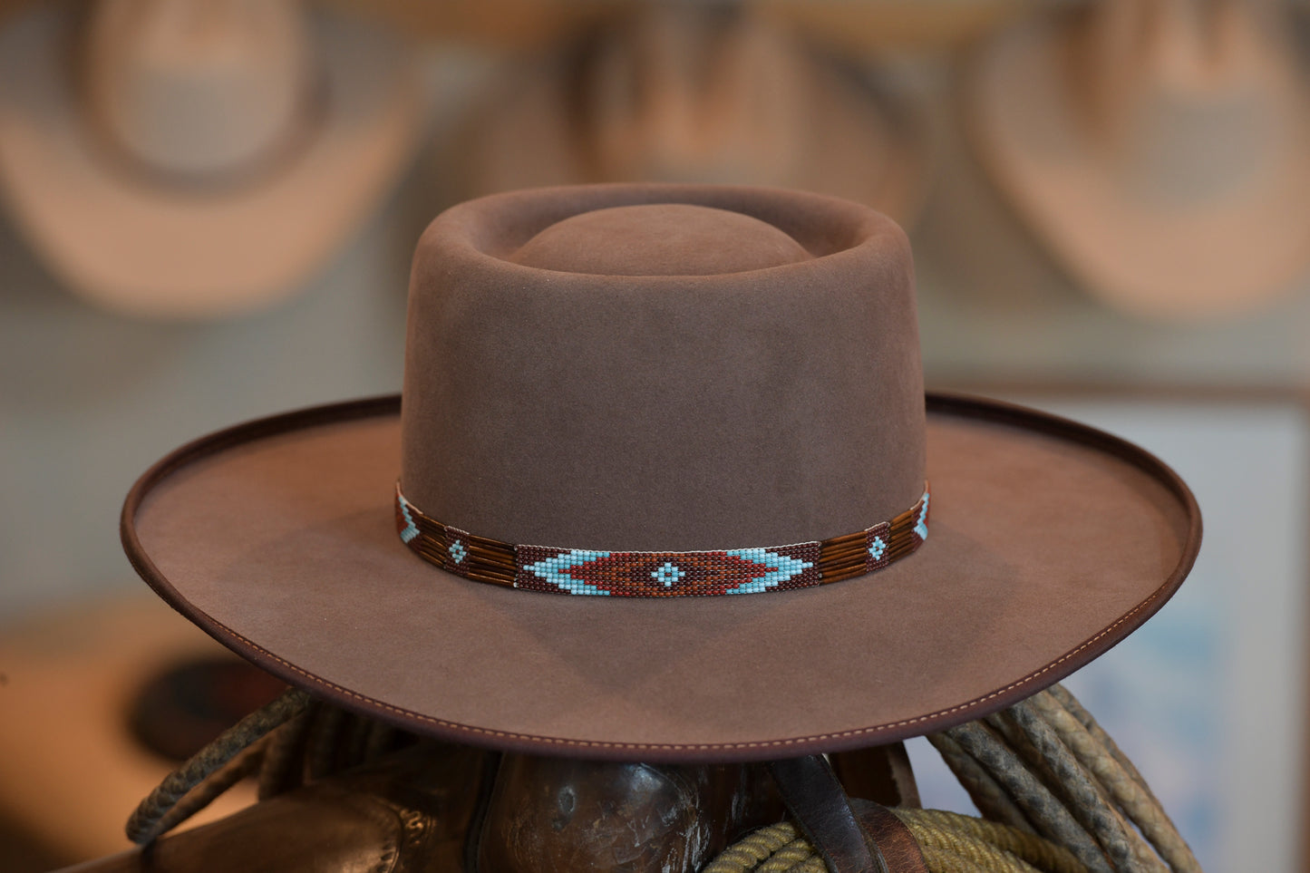 100% Nutria Burdock Western Dress Hat (7 1/8)