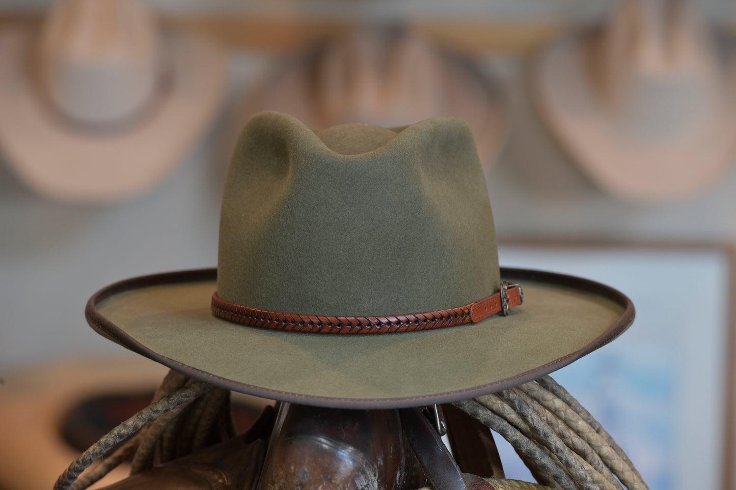 Military Green Town Hat (Size 7 1/4)