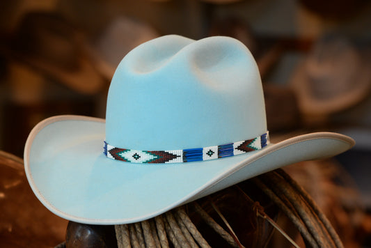 Sky Blue Sloped Cattleman's Hat (Size 7 1/8)