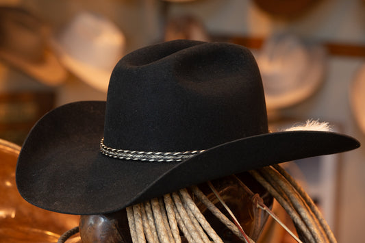Black Sloped Cattlemans Hat (Size 7 3/8+)