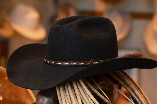 Black Sloped Cattlemans Hat (Size 6 7/8+, 7-)