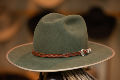 Moss Green Pinch Town Hat Dress Weight (Size 7 1/2)