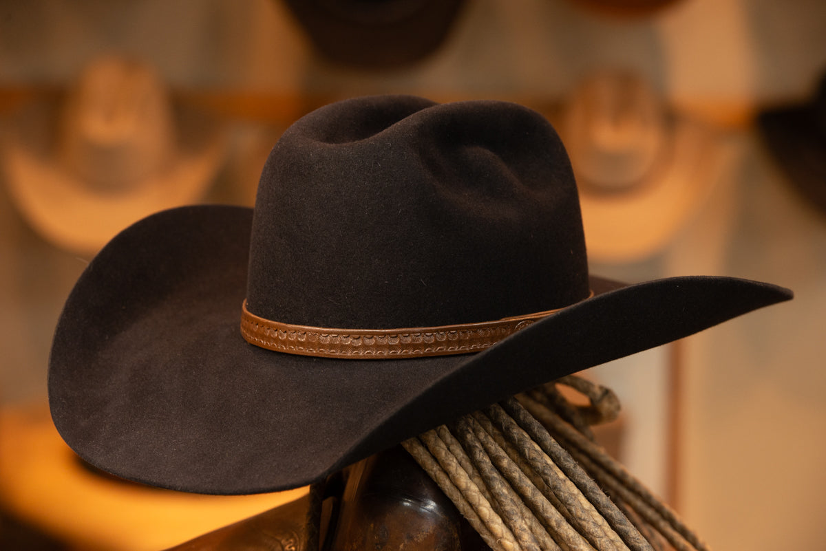 100% Beaver Black Cutter Cowboy Hat (Size 7 3/8)
