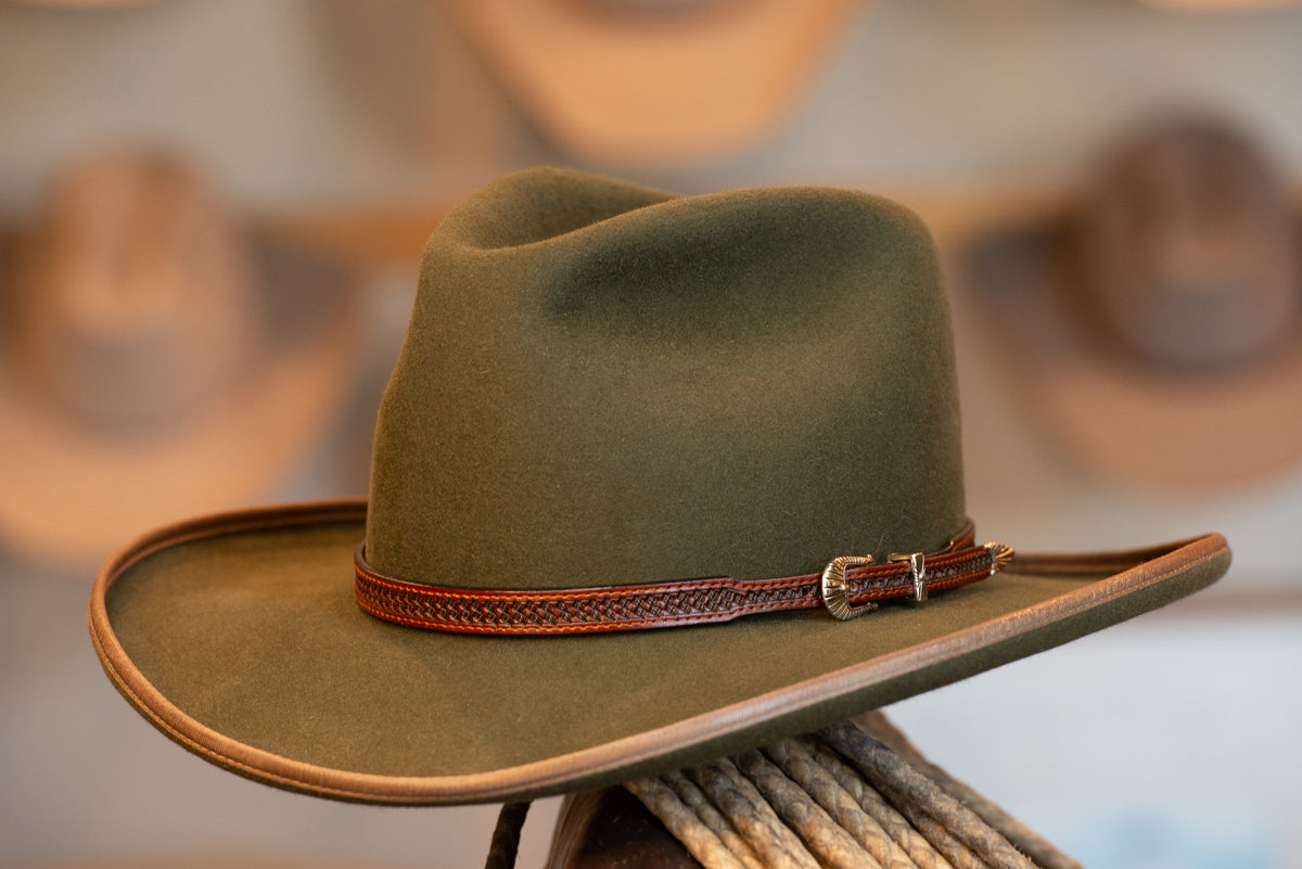 Moss Green Pinch Town Hat Dress Weight (Size 7 1/8)