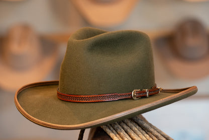 Moss Green Pinch Town Hat Dress Weight (Size 7 1/8)