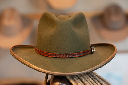 Moss Green Pinch Town Hat Dress Weight (Size 7 1/8)