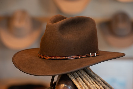 Dark Brown Pinch Town Hat (Size 7 1/4)