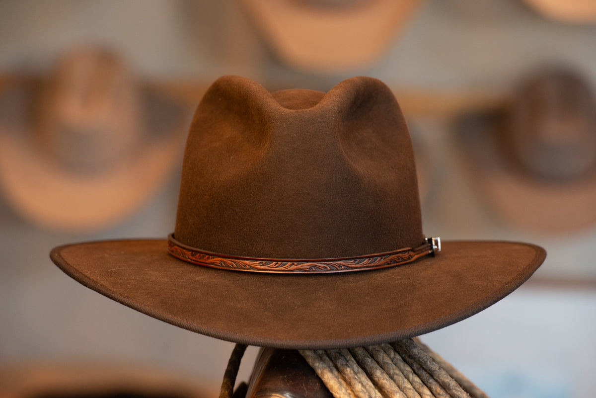 Dark Brown Pinch Town Hat (Size 7 1/4)