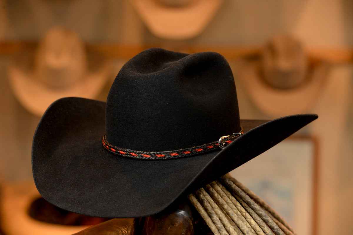 20X Beaver Black Wide Cattleman's Hat (Size 7 3/8-)