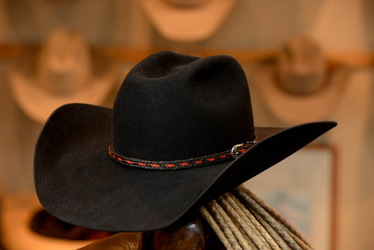 20X Beaver Black Wide Cattleman's Hat (Size 7 3/8-)