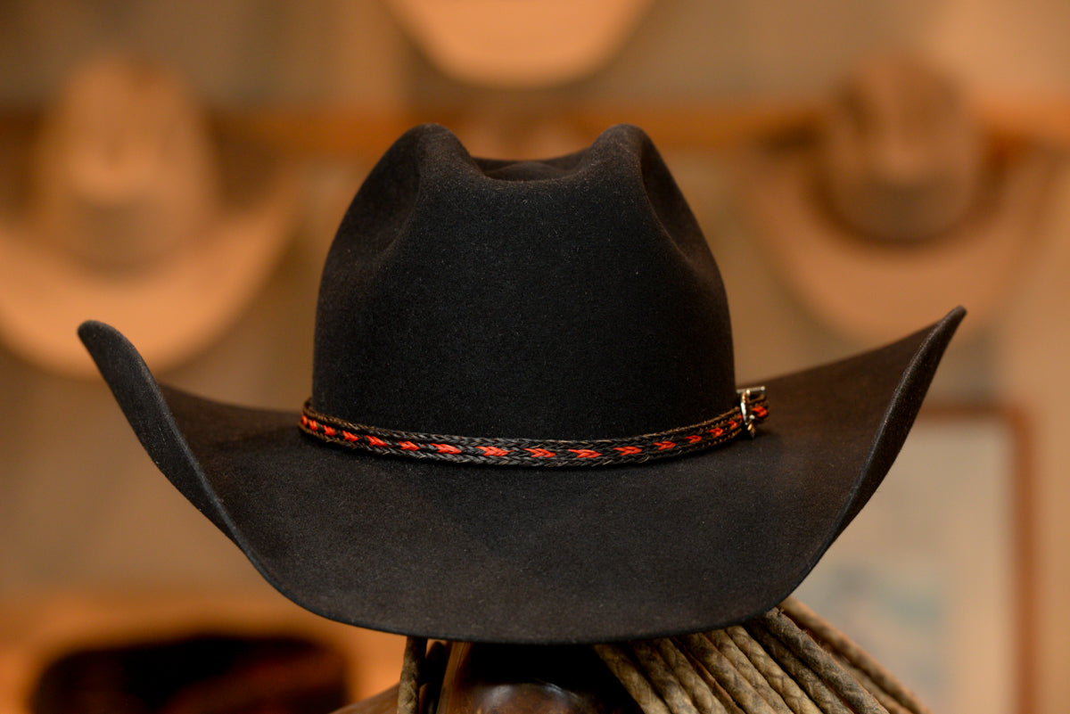 20X Beaver Black Wide Cattleman's Hat (Size 7 3/8-)