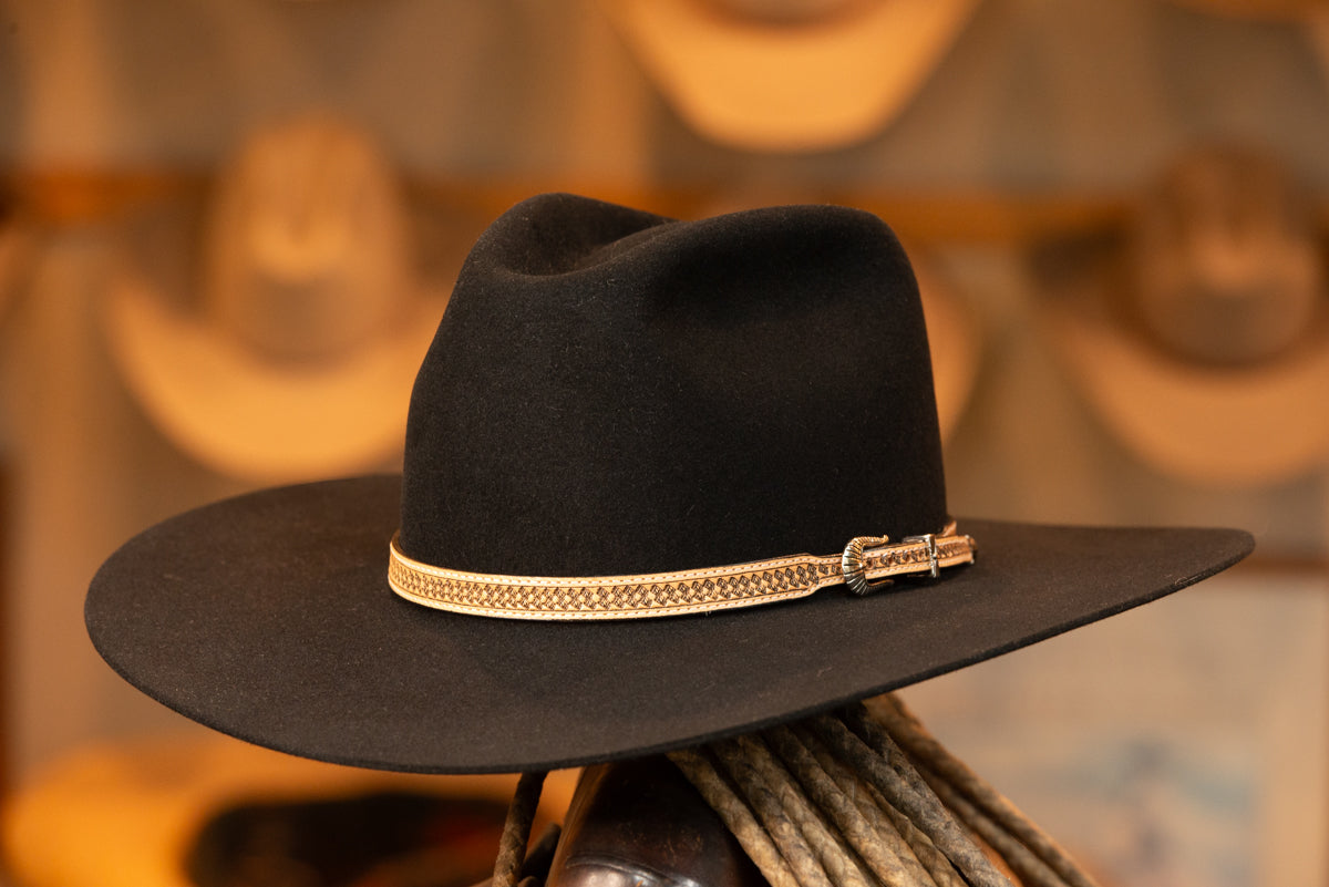 Black Pinch Style Hat (Size 7)