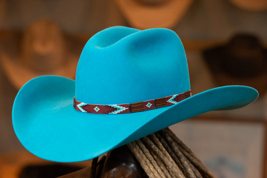 Turquoise Pinch Style Hat (Size 7 1/4)