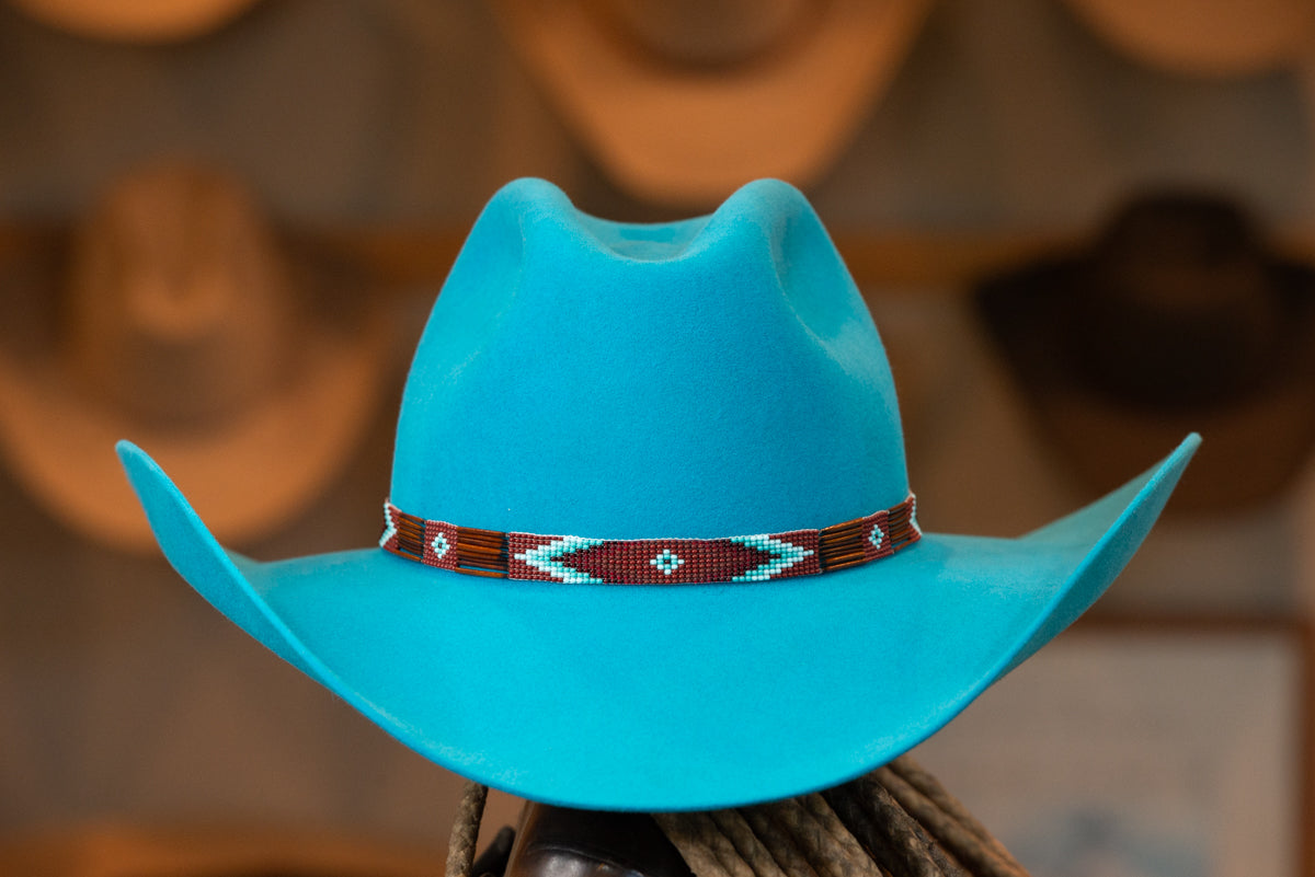 Turquoise Pinch Style Hat (Size 7 1/4)
