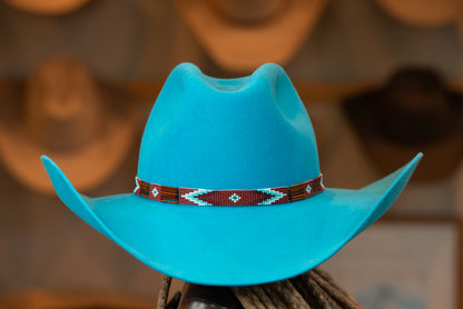 Turquoise Pinch Style Hat (Size 7 1/4)