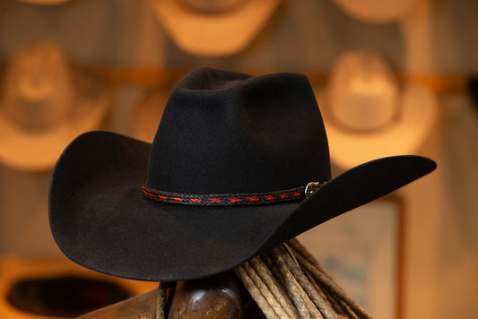 Black Coffin with Mule Kick Hat (Size 7 1/4)