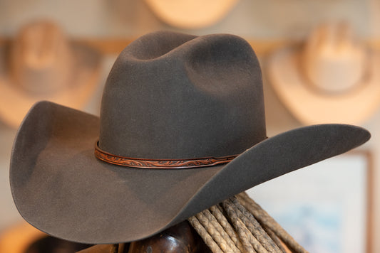 100% Beaver Charcoal Black Cattleman's Hat (Size 7 1/2-)