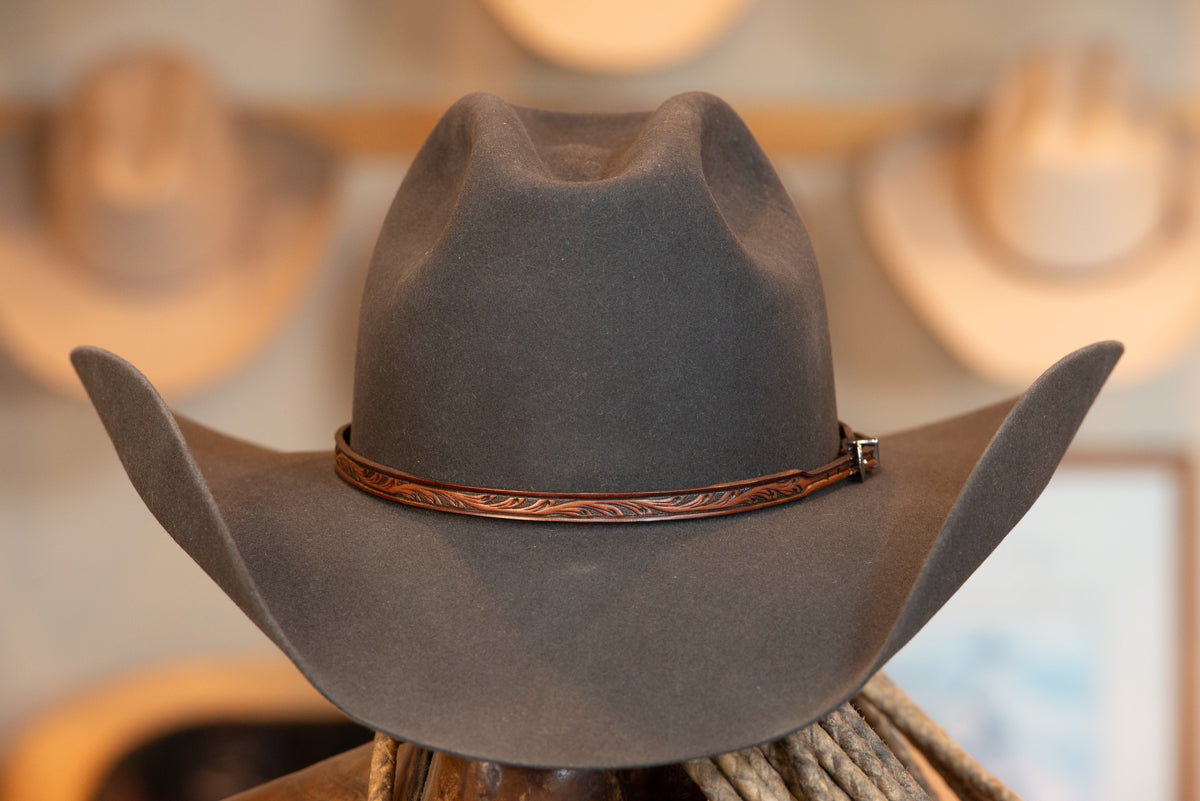 100% Beaver Charcoal Black Cattleman's Hat (Size 7 1/2-)
