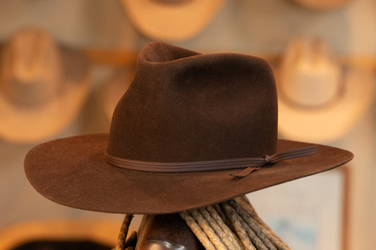 Dark Brown Pinch Style Hat (Size 7 1/8)