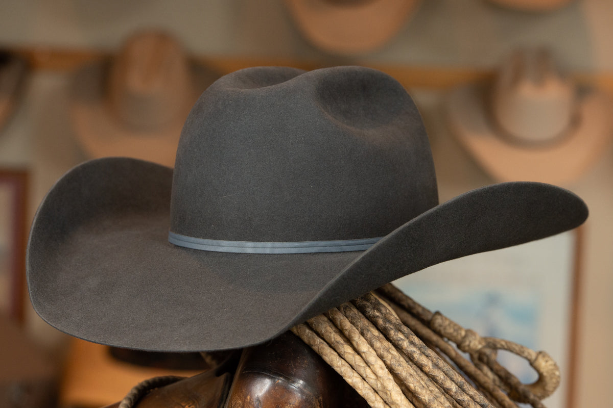 100% Beaver Charcoal Black Cattleman's Hat (Size 7 3/8+)