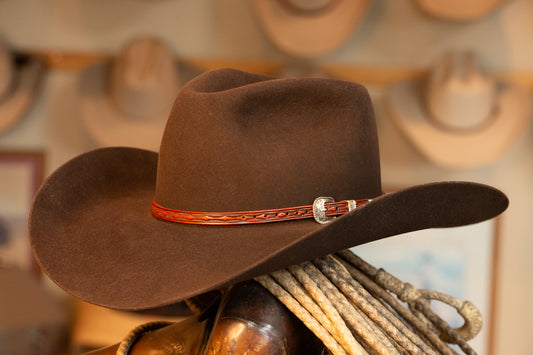 Dark Brown Pinch Style Hat (Size 7 3/8)