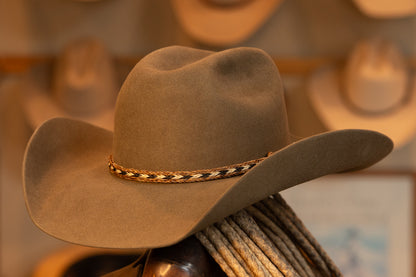 Pecan Wide Pinch Style Hat (Size 7 1/8)