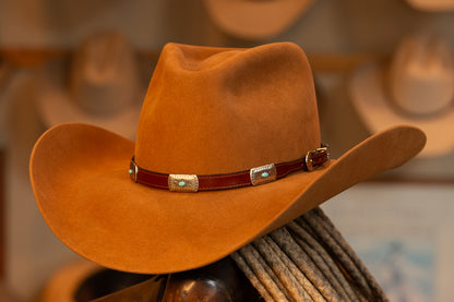 Burnt Orange Pinch Style Hat (Size 7)