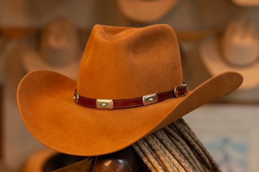 Burnt Orange Pinch Style Hat (Size 7)