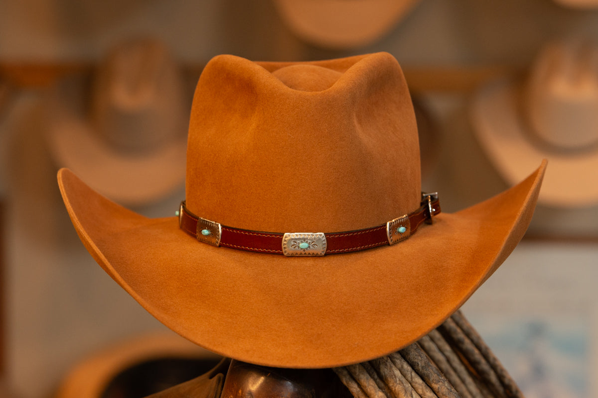 Burnt Orange Pinch Style Hat (Size 7)