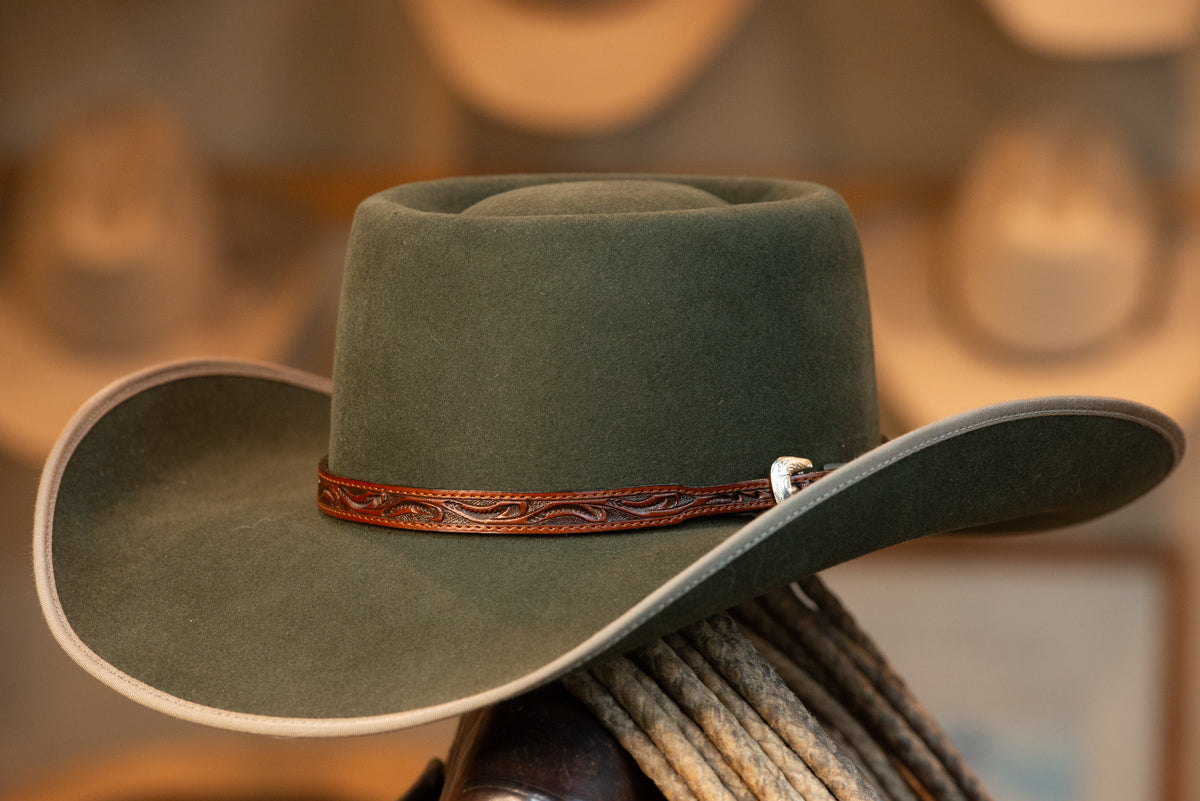 Moss Green Telescope Style Hat (Size 7 1/4)