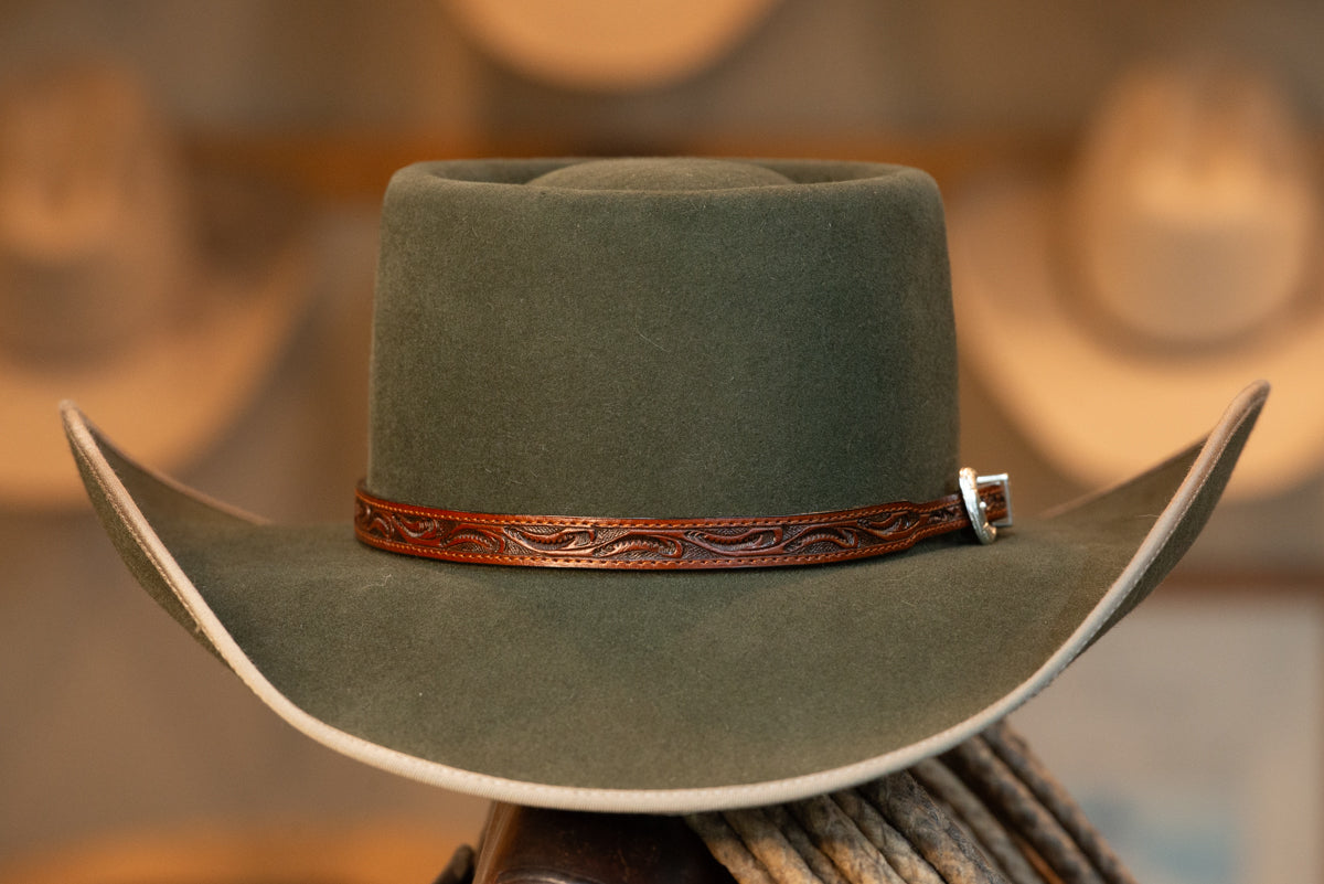 Moss Green Telescope Style Hat (Size 7 1/4)