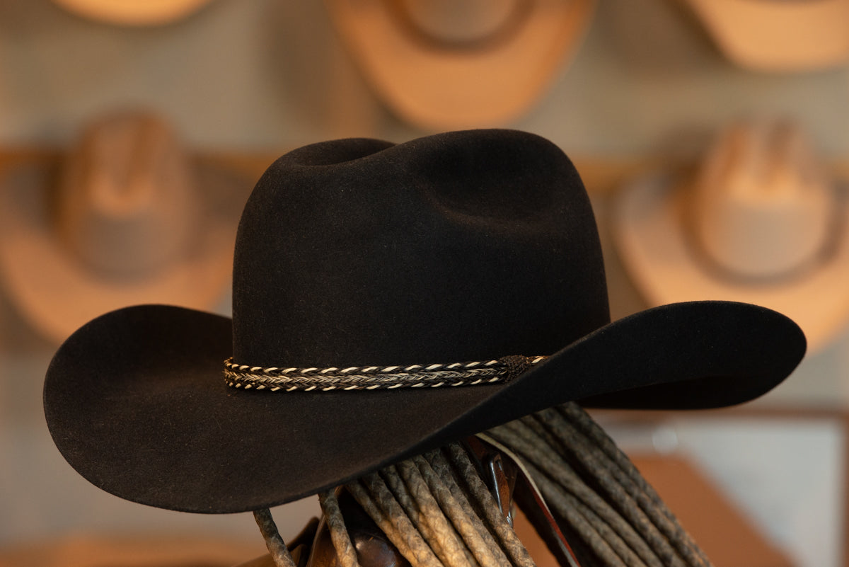 Black Wide Pinch Style Hat (Size 7 3/4)