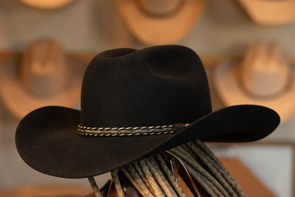 Black Wide Pinch Style Hat (Size 7 3/4)