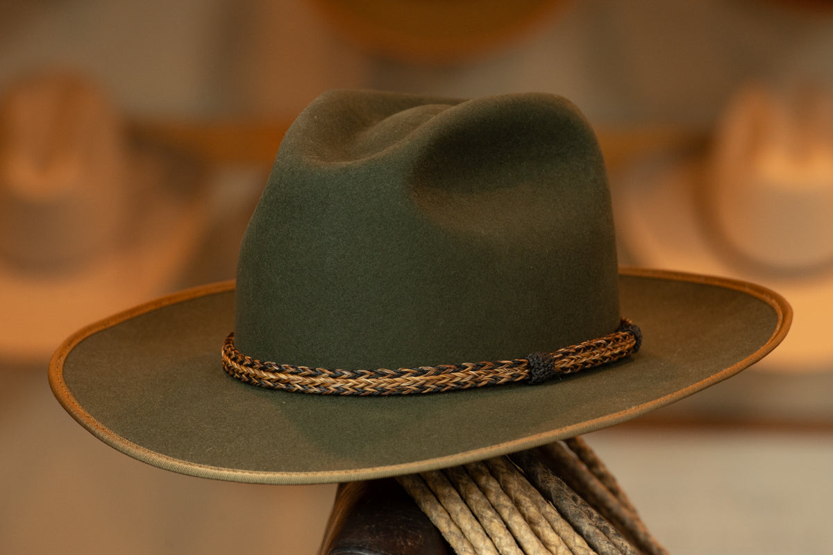 Moss Green Pinch Style Hat (Size 7 1/4)