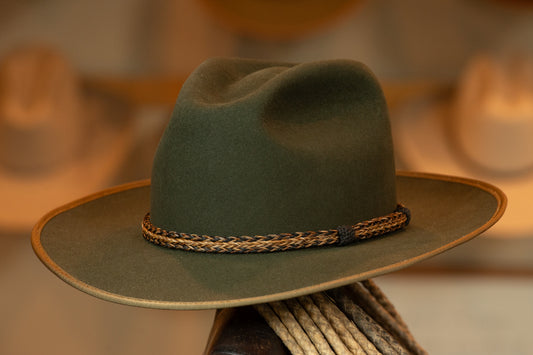 Moss Green Pinch Style Hat (Size 7 1/4)