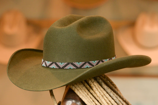 Moss Green Sloped Cattleman's Style Hat (Size 7 1/8)
