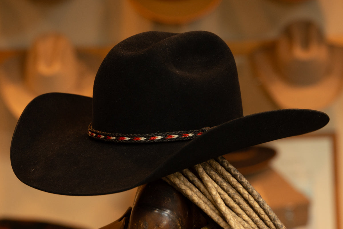 100X Premium Beaver Black Cattleman's Cowboy Hat (Size 7 1/8)