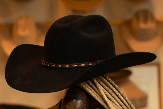 100X Premium Beaver Black Cattleman's Cowboy Hat (Size 7 1/8)