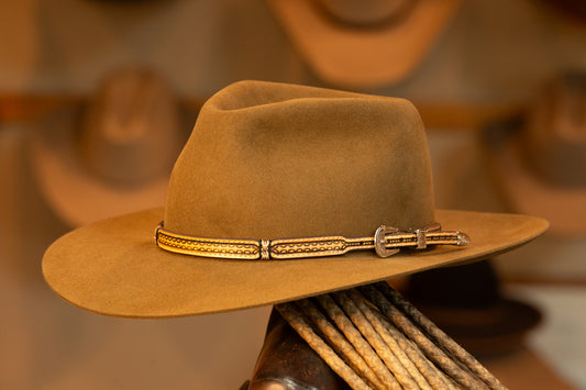 100% Beaver Dress Weight Whiskey Fedora Hat (Size 7)