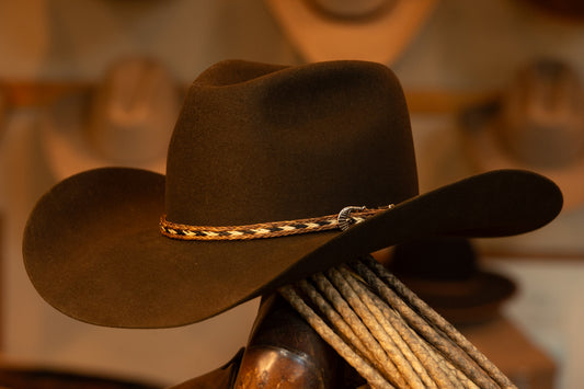 50X Beaver Dark Brown Pinch Cowboy Hat (Size 7 3/8)